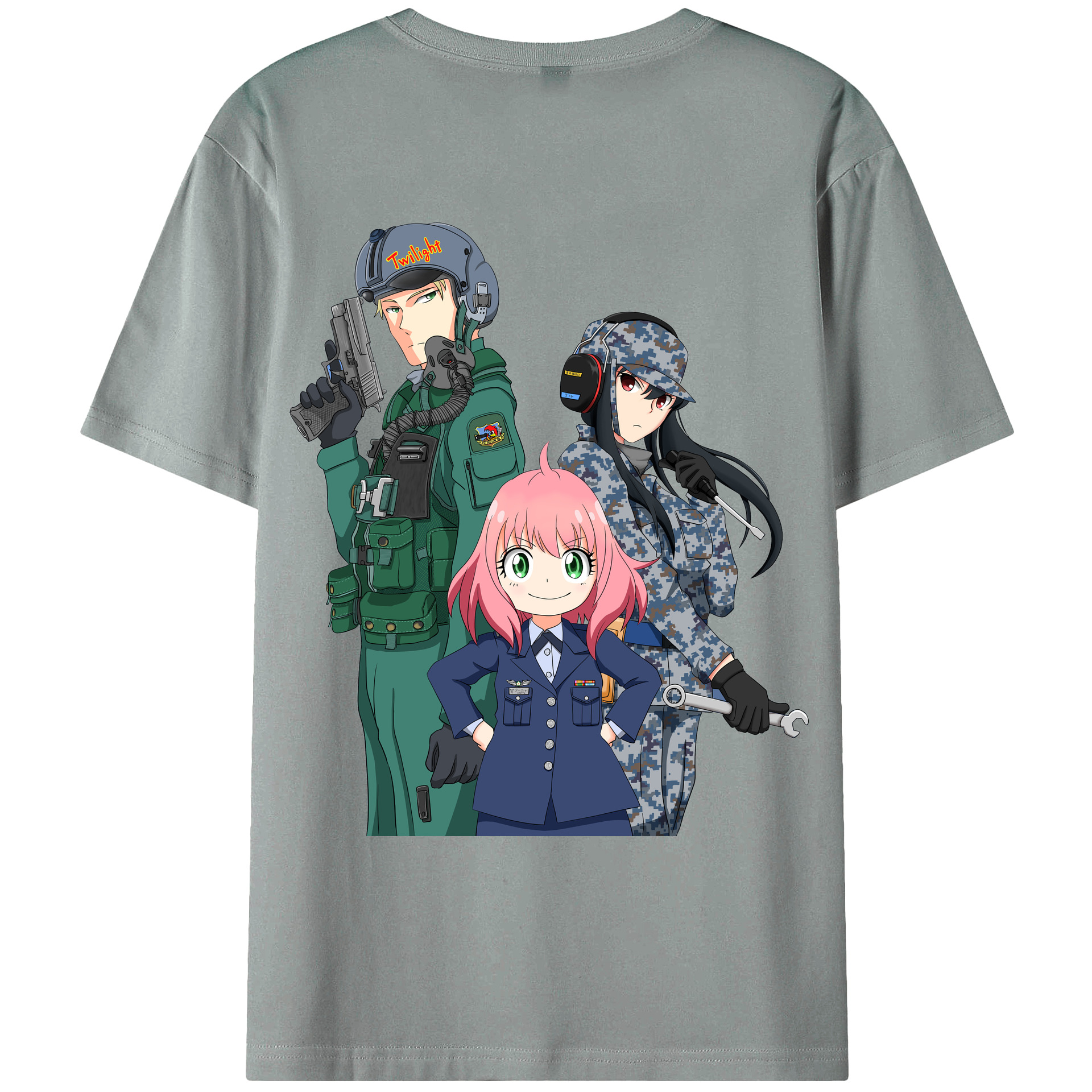 （画像用） SPY×FAMILY间谍家家酒 綿100％ メンズ半袖Tシャツ（バックプリント） 通気性